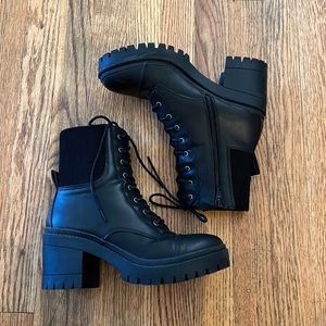 Black Platform Combat Boot